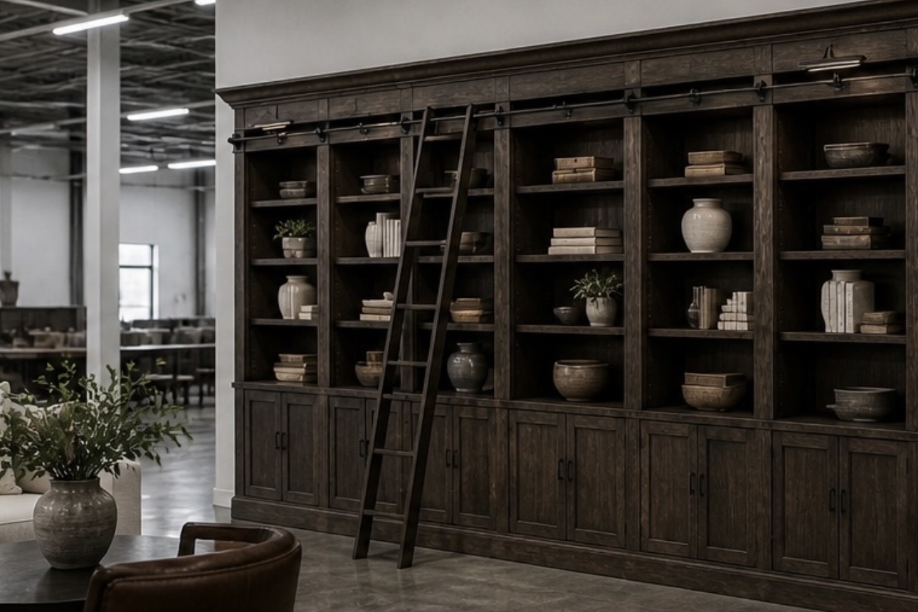 Hudson 12’ Architectural Library Wall Unit – Solid Oak